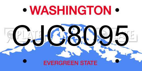 CJC8095 Washington License Plate