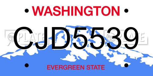 CJD5539 Washington License Plate
