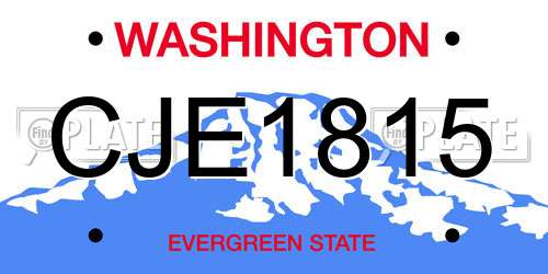 CJE1815 Washington License Plate
