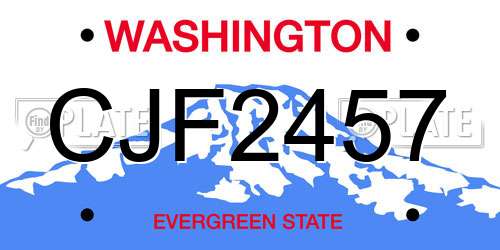 CJF2457 Washington License Plate