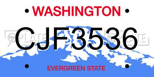 CJF3536 Washington License Plate