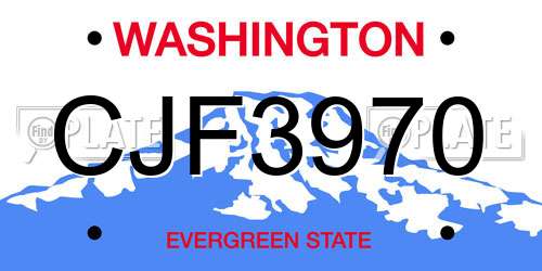 CJF3970 Washington License Plate