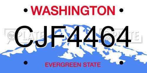 CJF4464 Washington License Plate