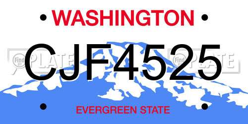 CJF4525 Washington License Plate