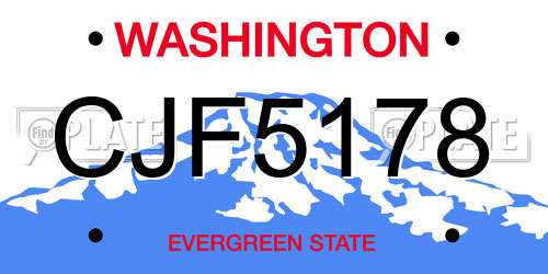 CJF5178 Washington License Plate
