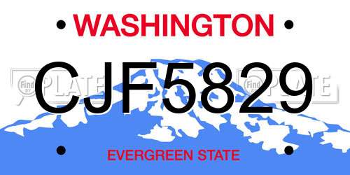 CJF5829 Washington License Plate