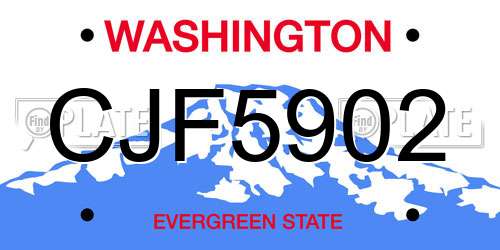 CJF5902 Washington License Plate