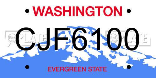 CJF6100 Washington License Plate