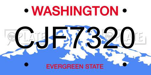 CJF7320 Washington License Plate