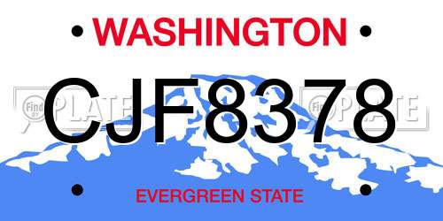 CJF8378 Washington License Plate