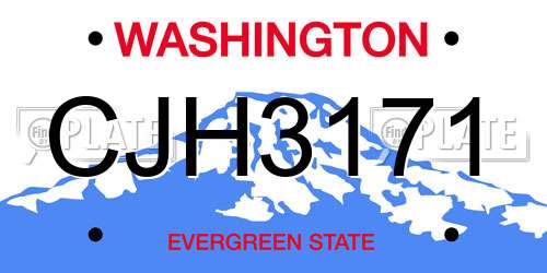 CJH3171 Washington License Plate