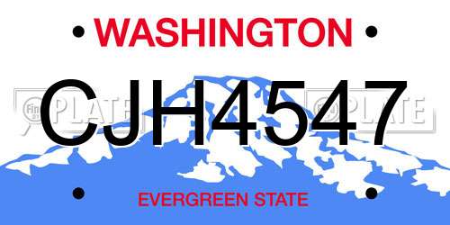 CJH4547 Washington License Plate