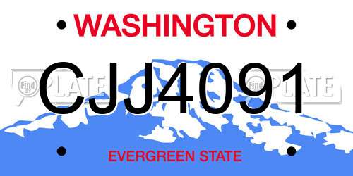 CJJ4091 Washington License Plate