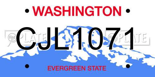 CJL1071 Washington License Plate