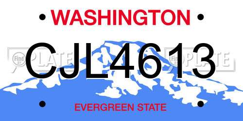 CJL4613 Washington License Plate