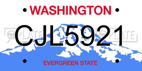 CJL5921 Washington License Plate