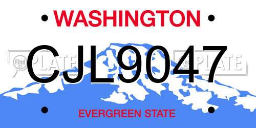 CJL9047 Washington License Plate