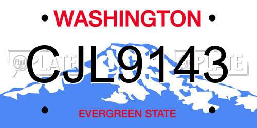 CJL9143 Washington License Plate