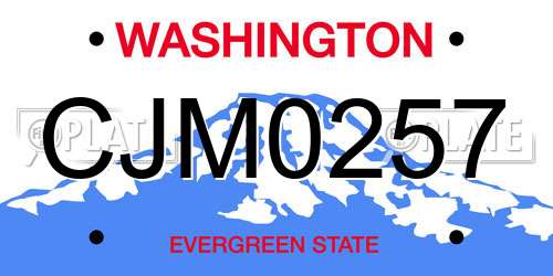 CJM0257 Washington License Plate