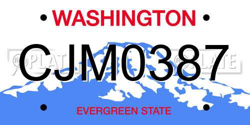 CJM0387 Washington License Plate