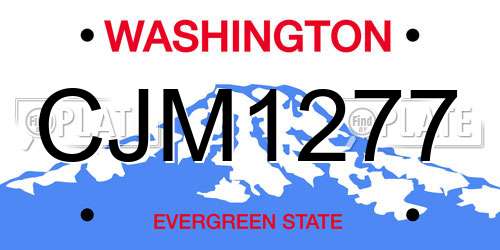 CJM1277 Washington License Plate