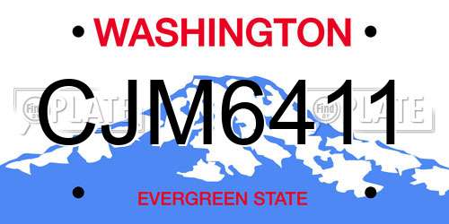 CJM6411 Washington License Plate