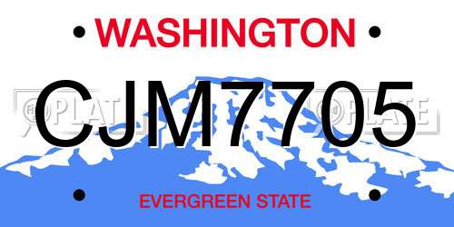 CJM7705 Washington License Plate
