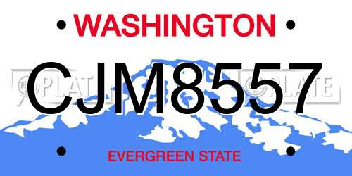CJM8557 Washington License Plate