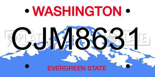 CJM8631 Washington License Plate