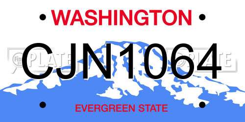 CJN1064 Washington License Plate