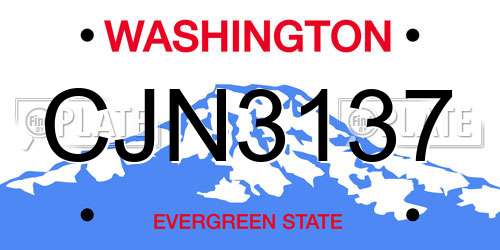 CJN3137 Washington License Plate