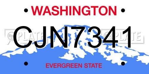 CJN7341 Washington License Plate