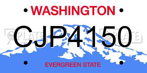 CJP4150 Washington License Plate