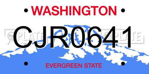 CJR0641 Washington License Plate
