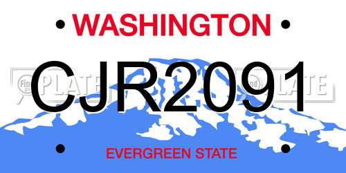 CJR2091 Washington License Plate