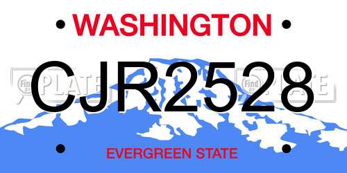 CJR2528 Washington License Plate