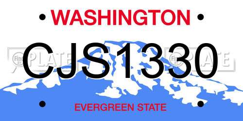 CJS1330 Washington License Plate