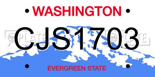 CJS1703 Washington License Plate
