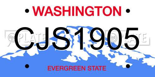 CJS1905 Washington License Plate