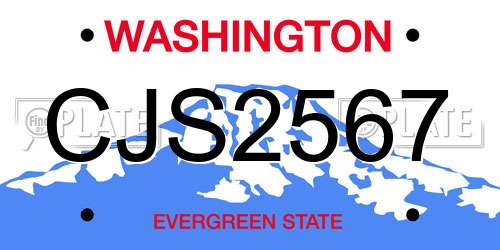 CJS2567 Washington License Plate