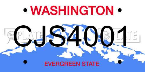 CJS4001 Washington License Plate
