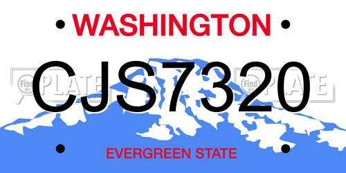 CJS7320 Washington License Plate
