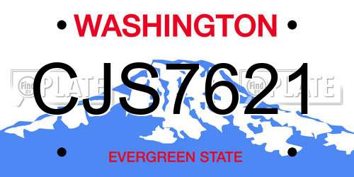CJS7621 Washington License Plate