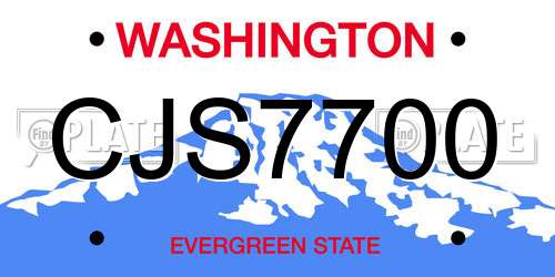 CJS7700 Washington License Plate