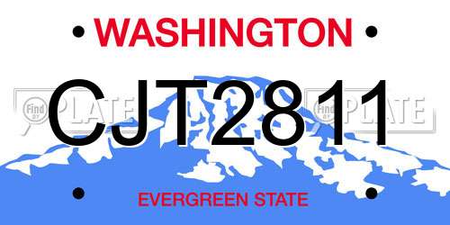 CJT2811 Washington License Plate