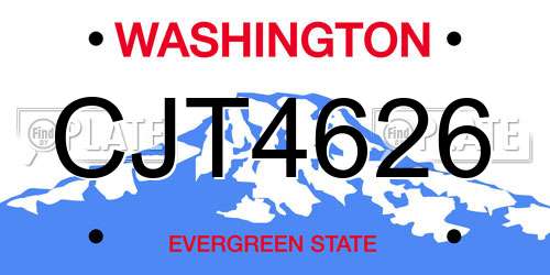 CJT4626 Washington License Plate