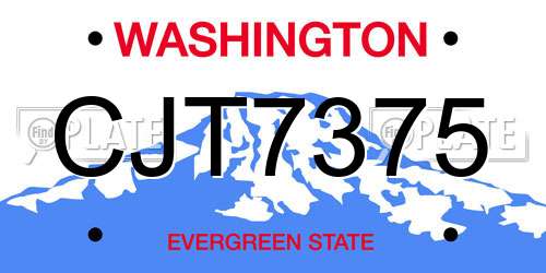 CJT7375 Washington License Plate