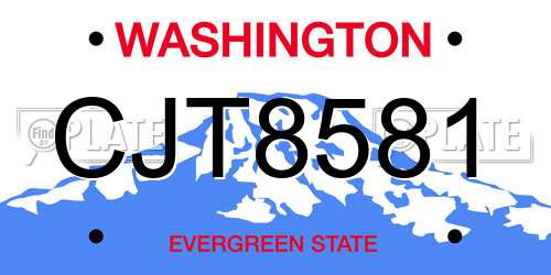 CJT8581 Washington License Plate
