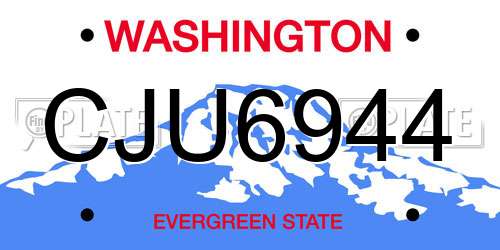 CJU6944 Washington License Plate