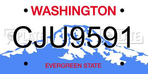 CJU9591 Washington License Plate